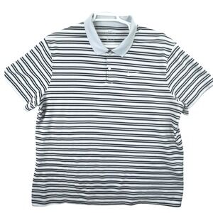 Nike Dri-FIT Polo Shirt Mens XXL Blue White Striped Short Sleeve Golf Top Casual